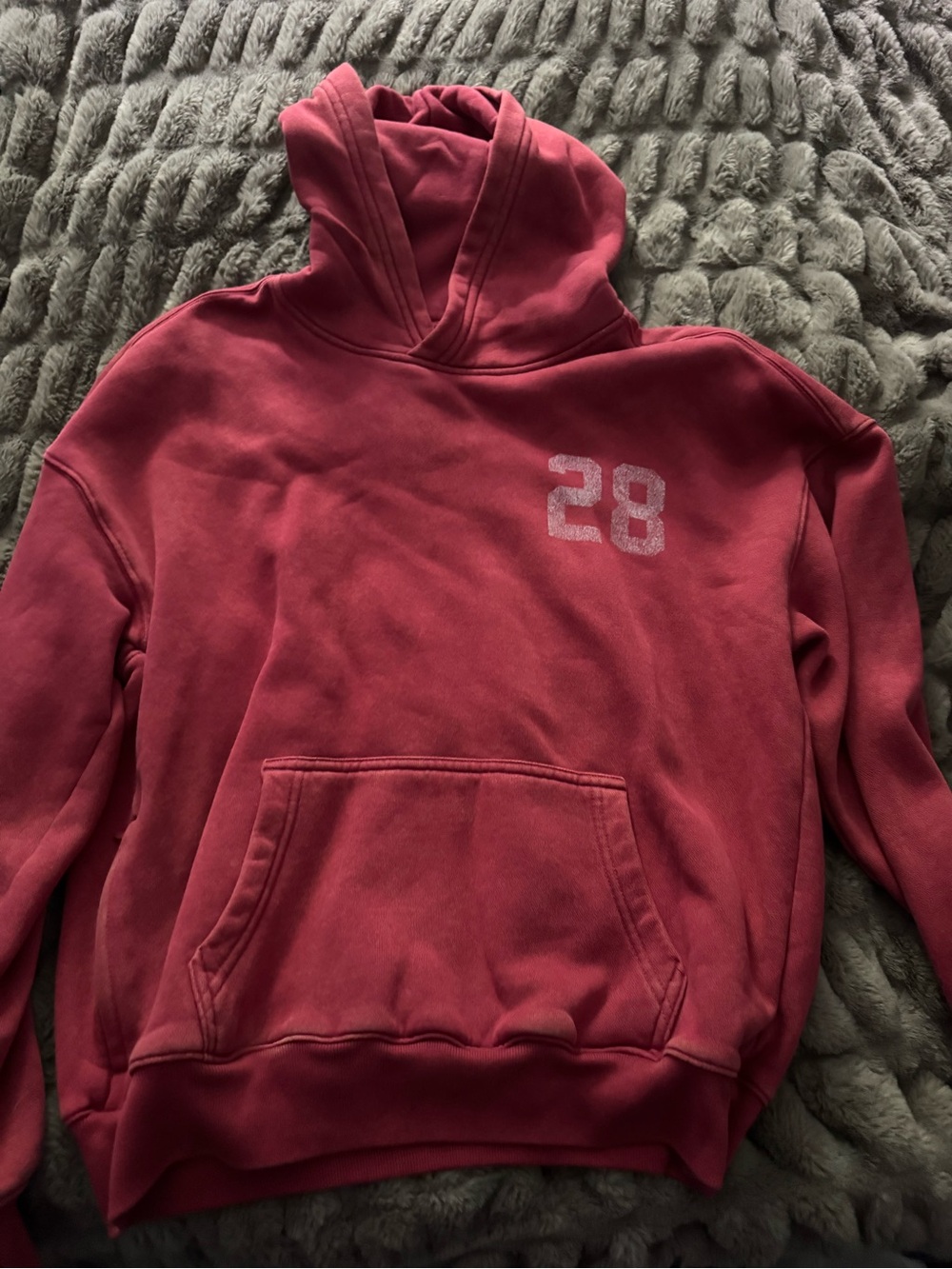 Hollister Red Pullover Hoodie with Chest '28' - Picture 1 of 3